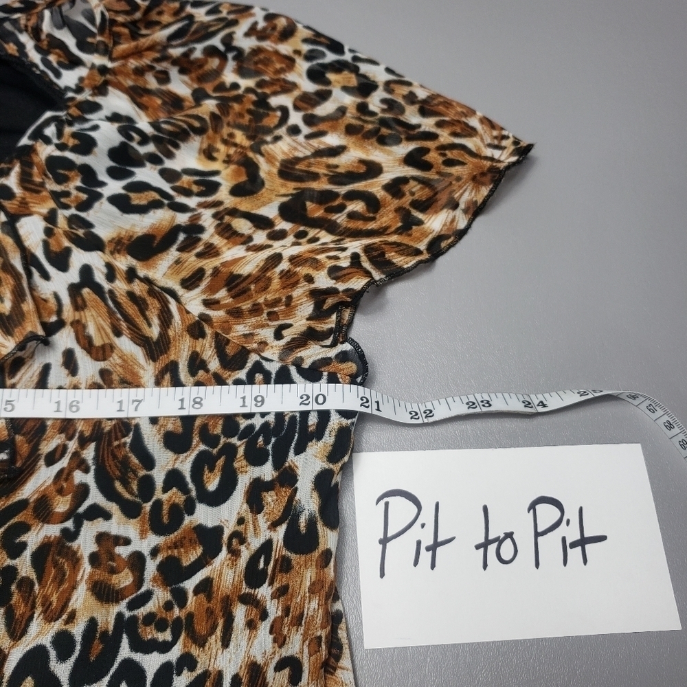 dressbarn sheer cheetah print top women's plus size 14/16 - Picture 7 of 9